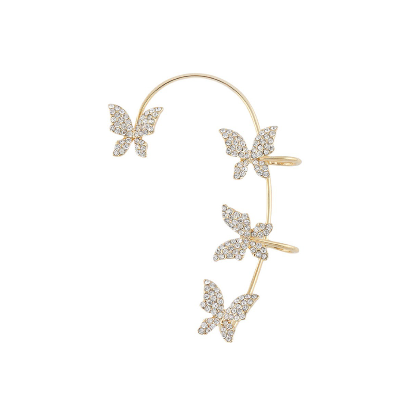 Sparkling Butterfly Ear Cuff Earring|(Sliver/Gold)