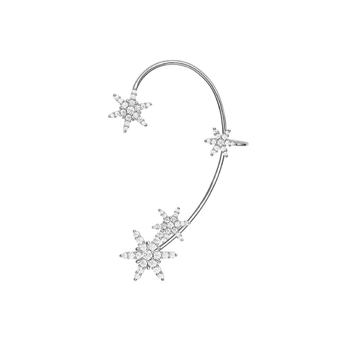 Sparkling Snowflake Ear Cuff Earring|(Sliver/Gold)