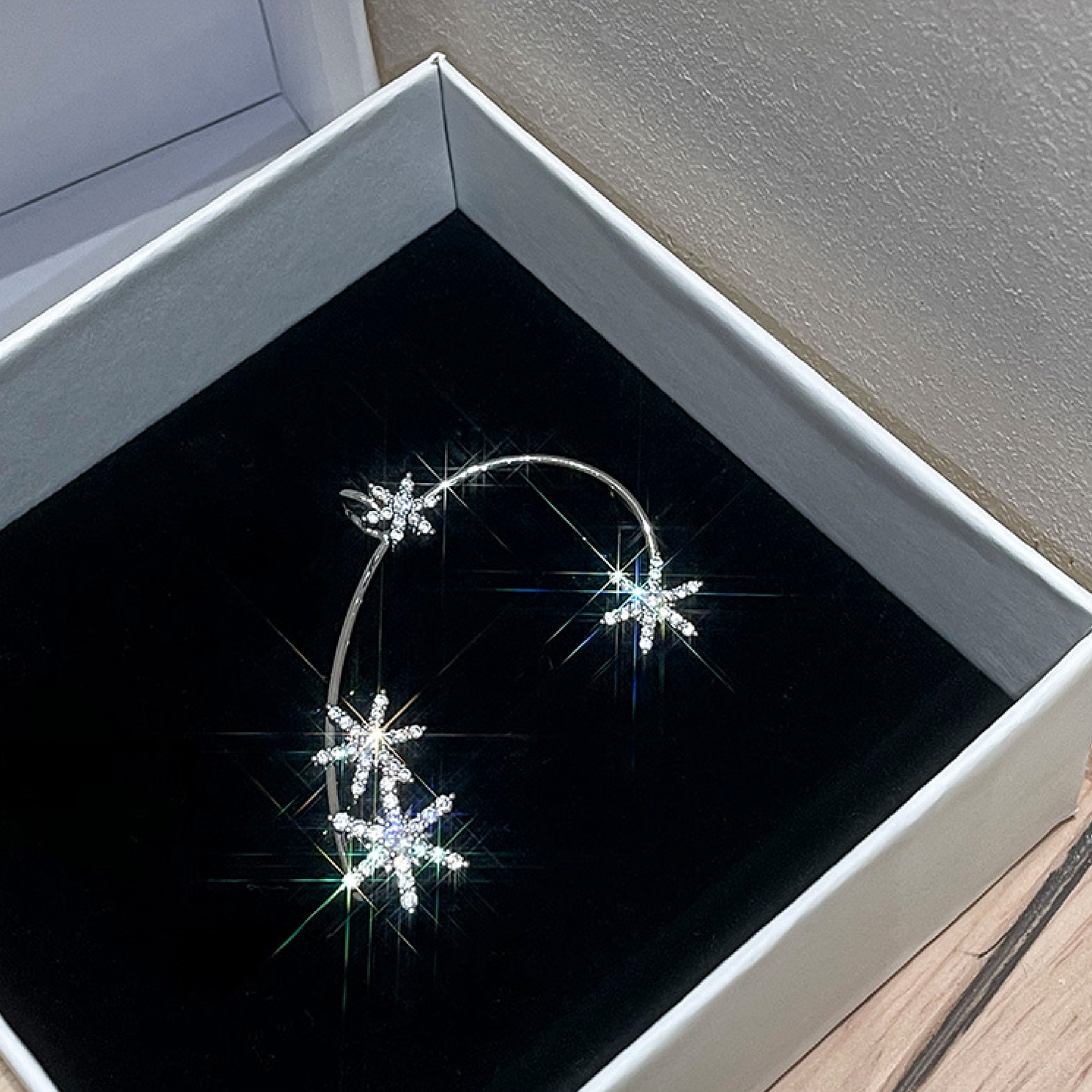 Sparkling Snowflake Ear Cuff Earring|(Sliver/Gold)