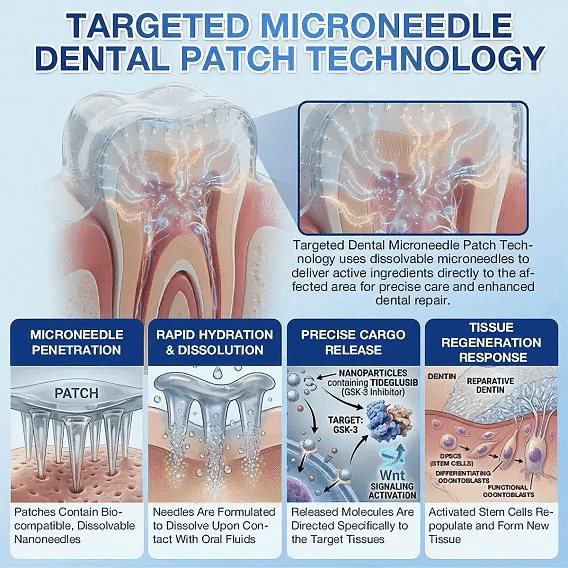 Targeted microneedle dental patch technology